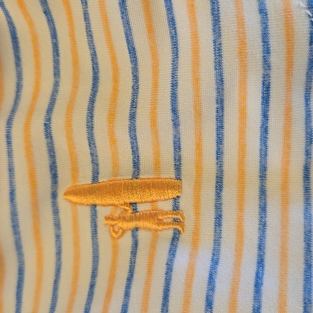Johnnie-O Performance Men's Striped Polo Shirt - Blue, White, Orange Size XL - Picture 7 of 7